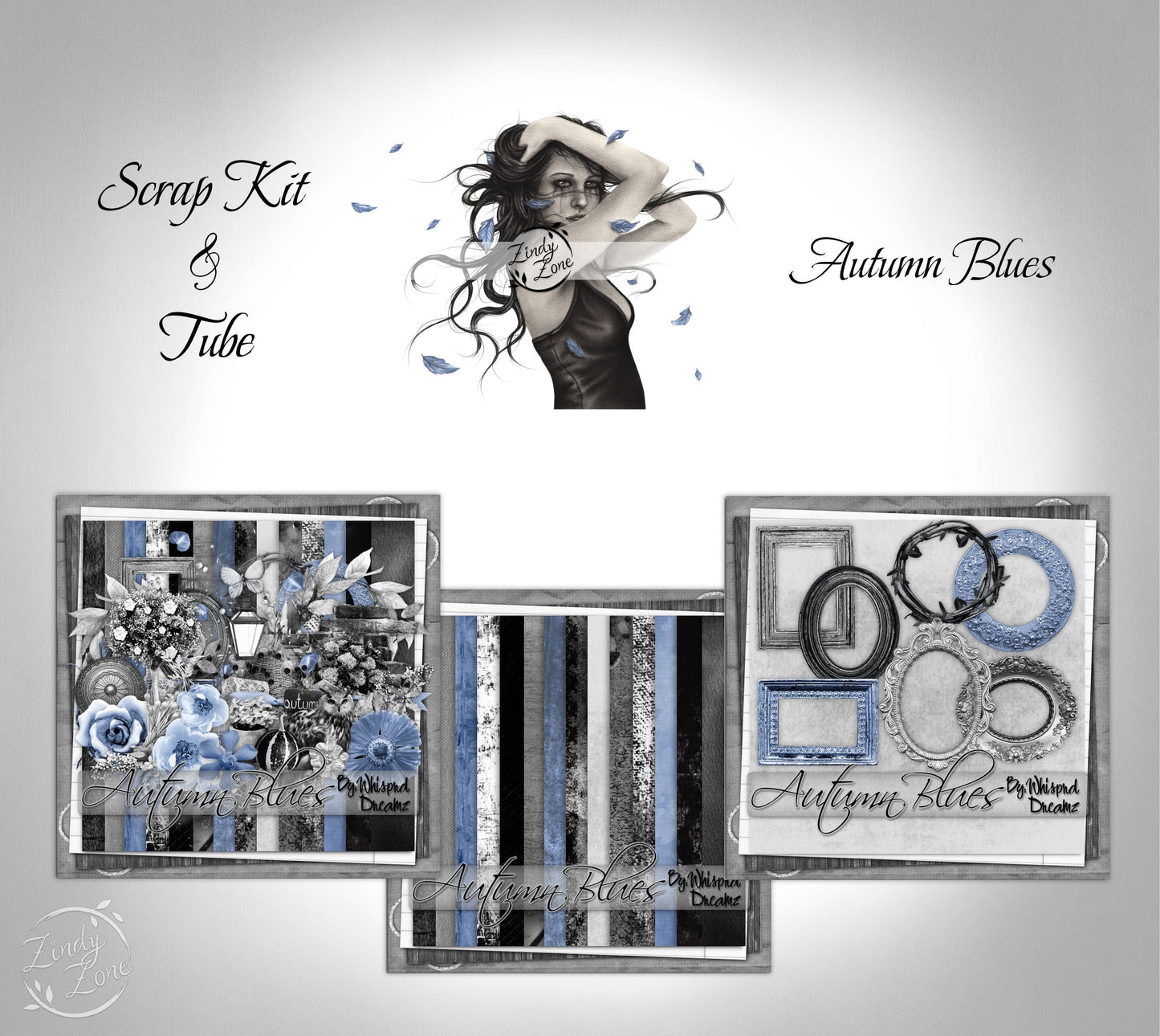 Autumn Blues - Scrap Kit and Tube Pack