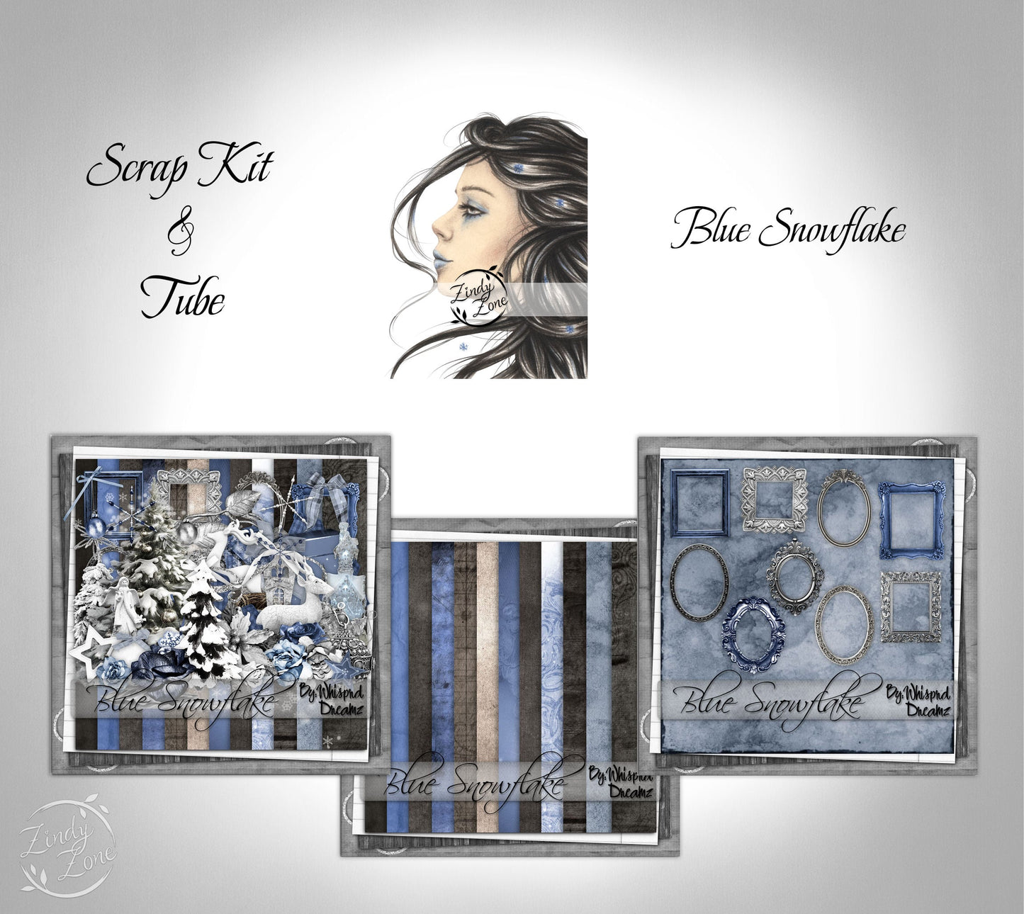 Blue Snowflake - Scrap Kit and Tube Pack