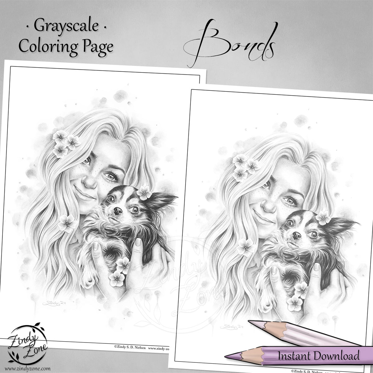 Bonds Grayscale Coloring Page