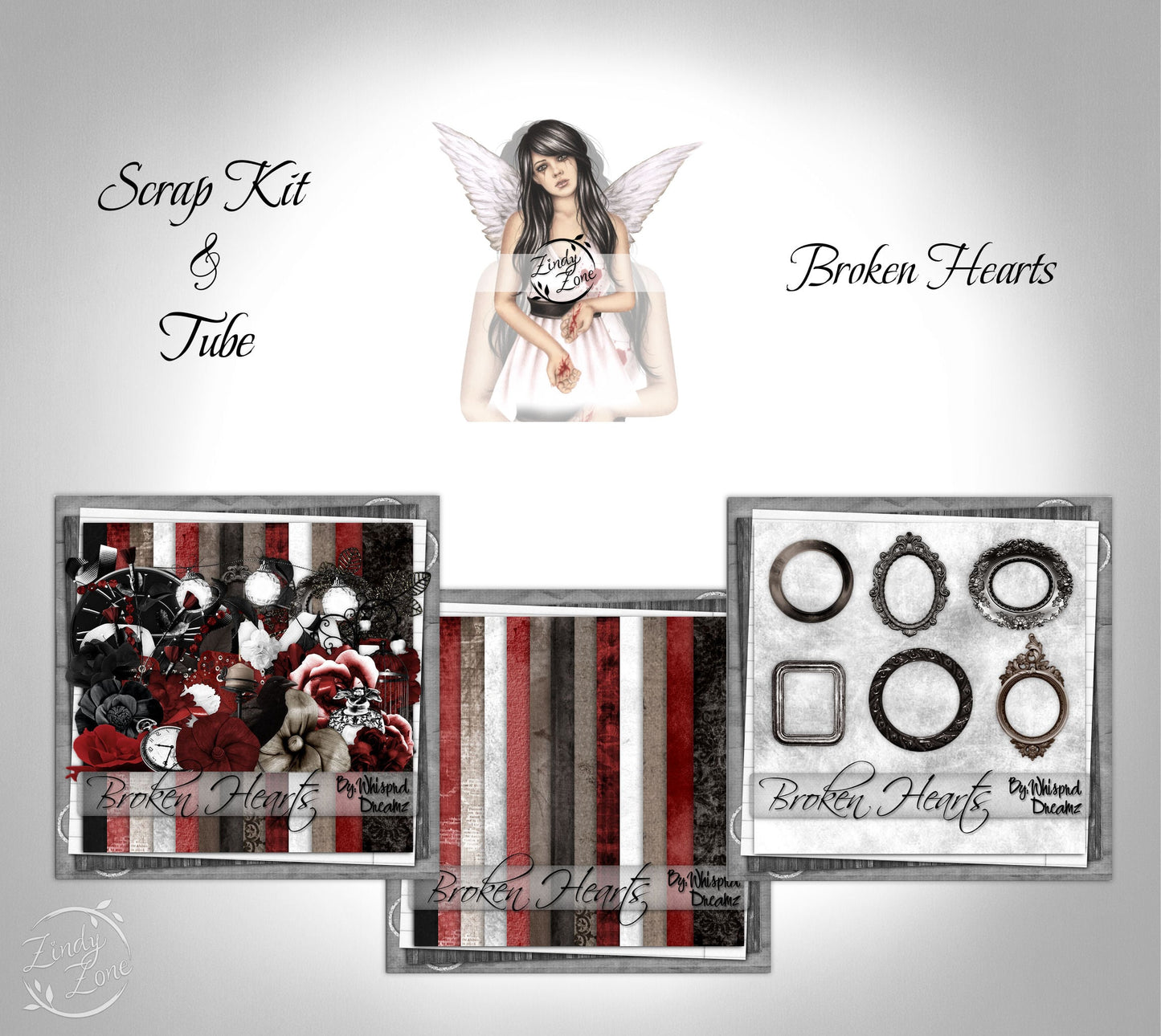 Broken Hearts - Scrap Kit and Tube Pack