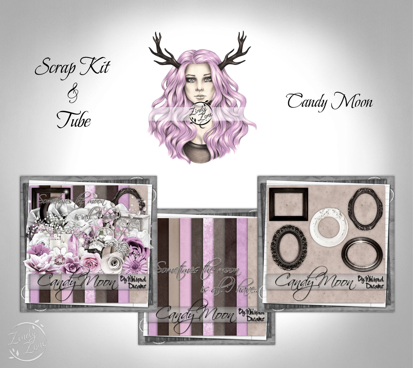Candy Moon - Scrap Kit and Tube Pack
