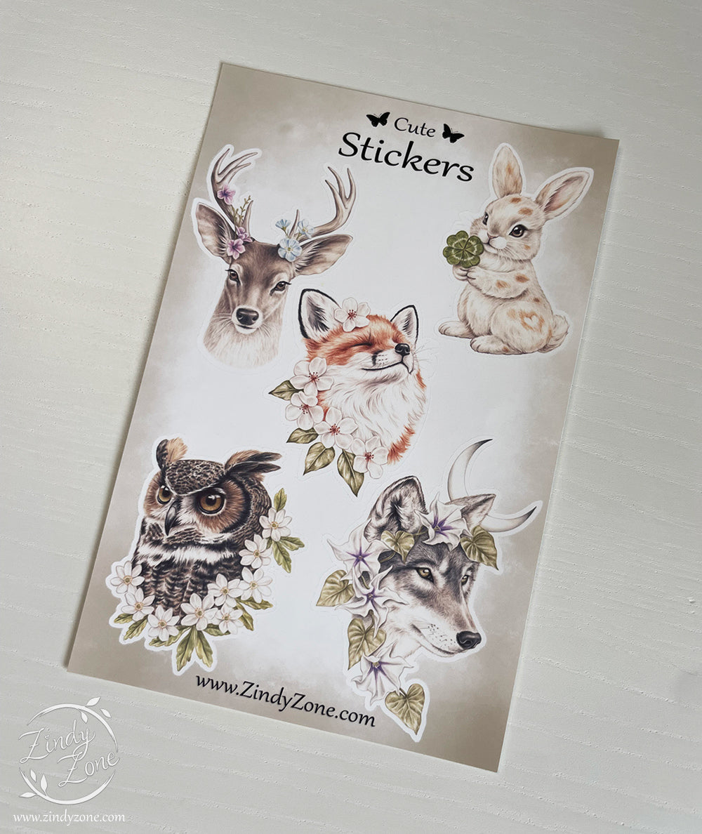 Forest Friends Stickers Sheet - Matte