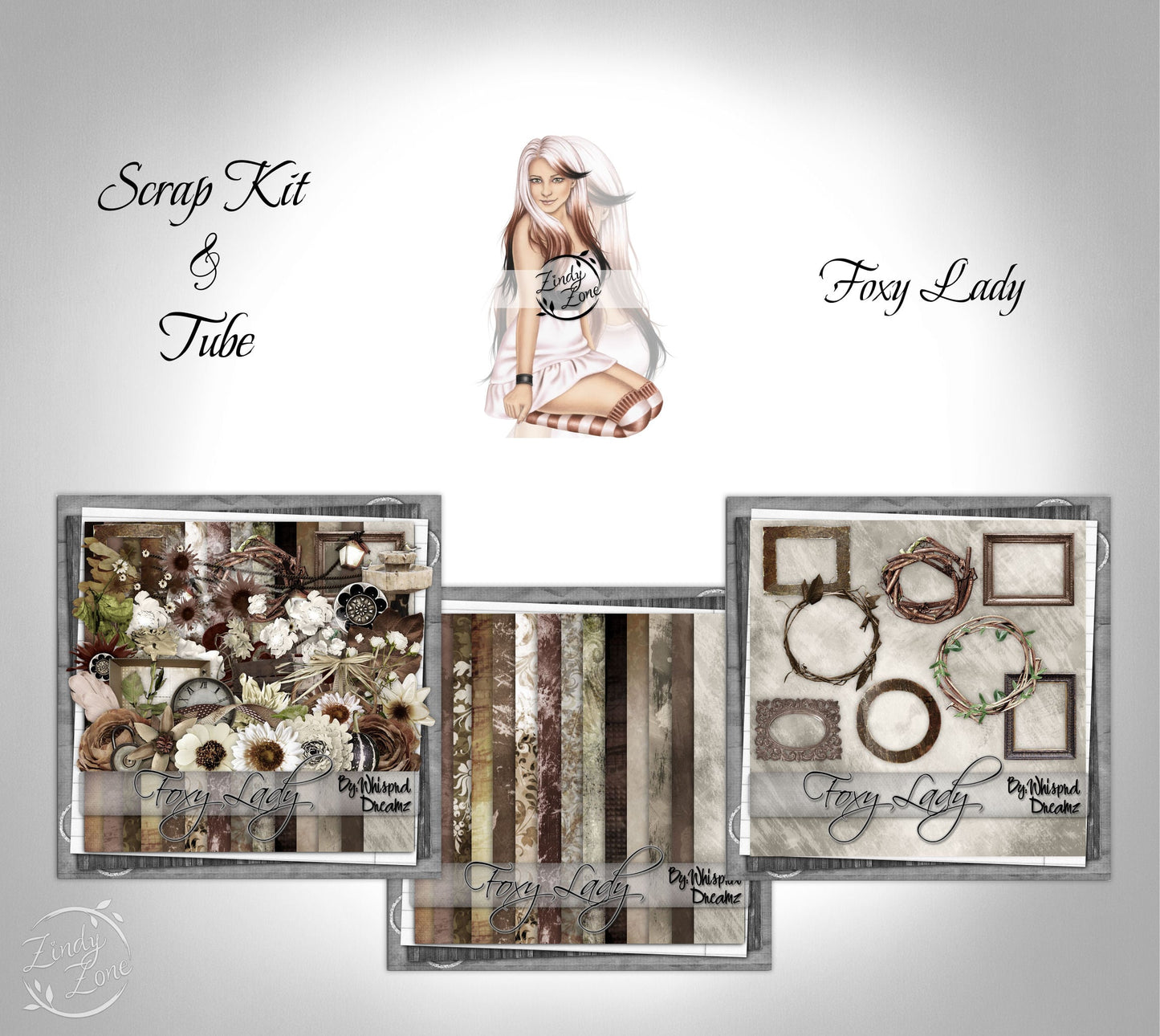 Foxy Lady - Scrap Kit and Tube Pack