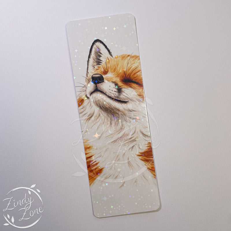 Happy Fox Glitter Bookmark