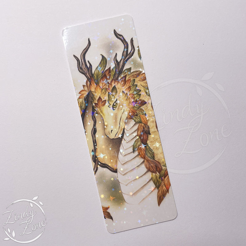 Leaf Dragon Glitter Bookmark