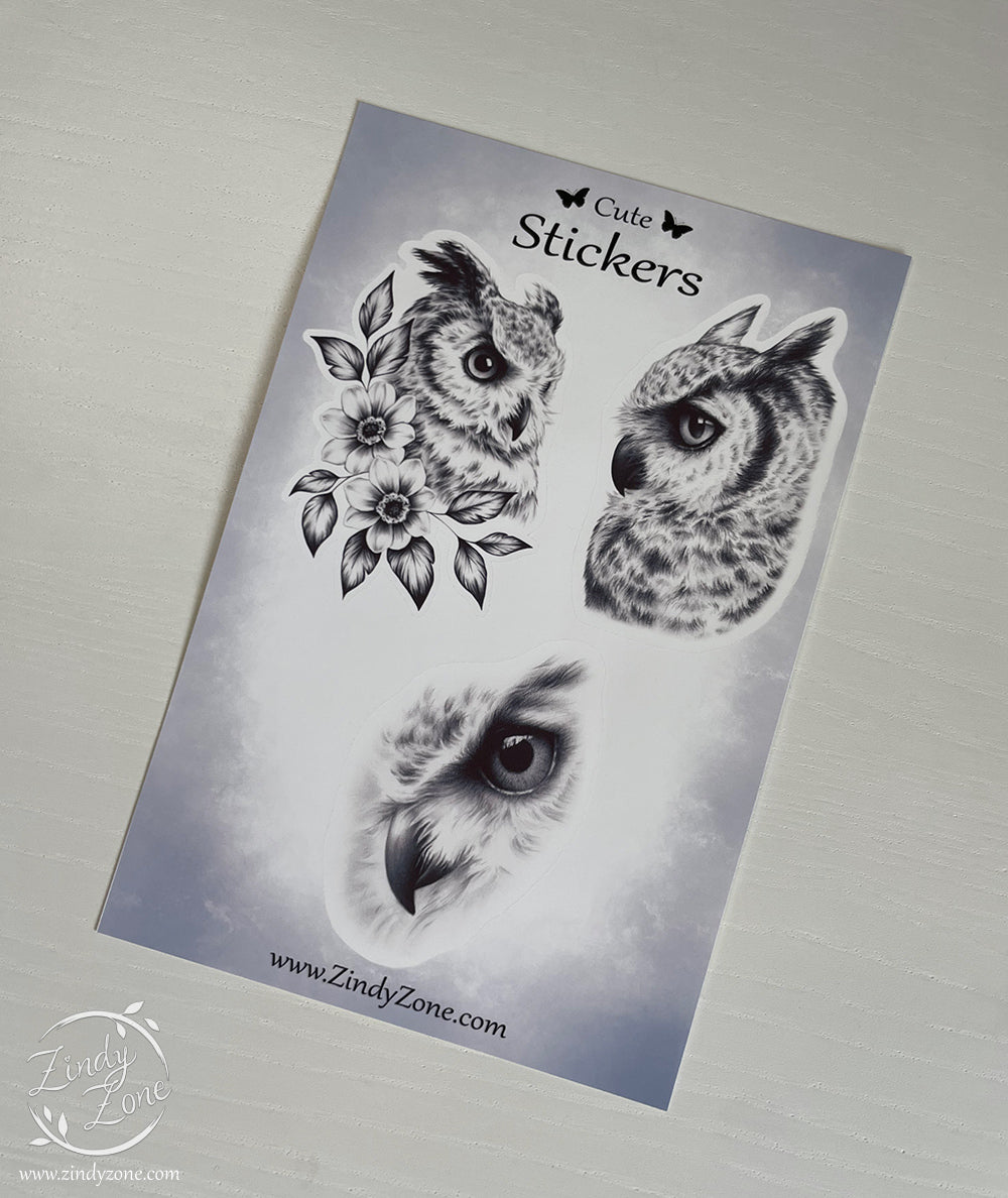 Owls Stickers Sheet - Matte