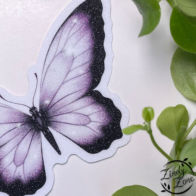 Purple and Black Glitter Sticker