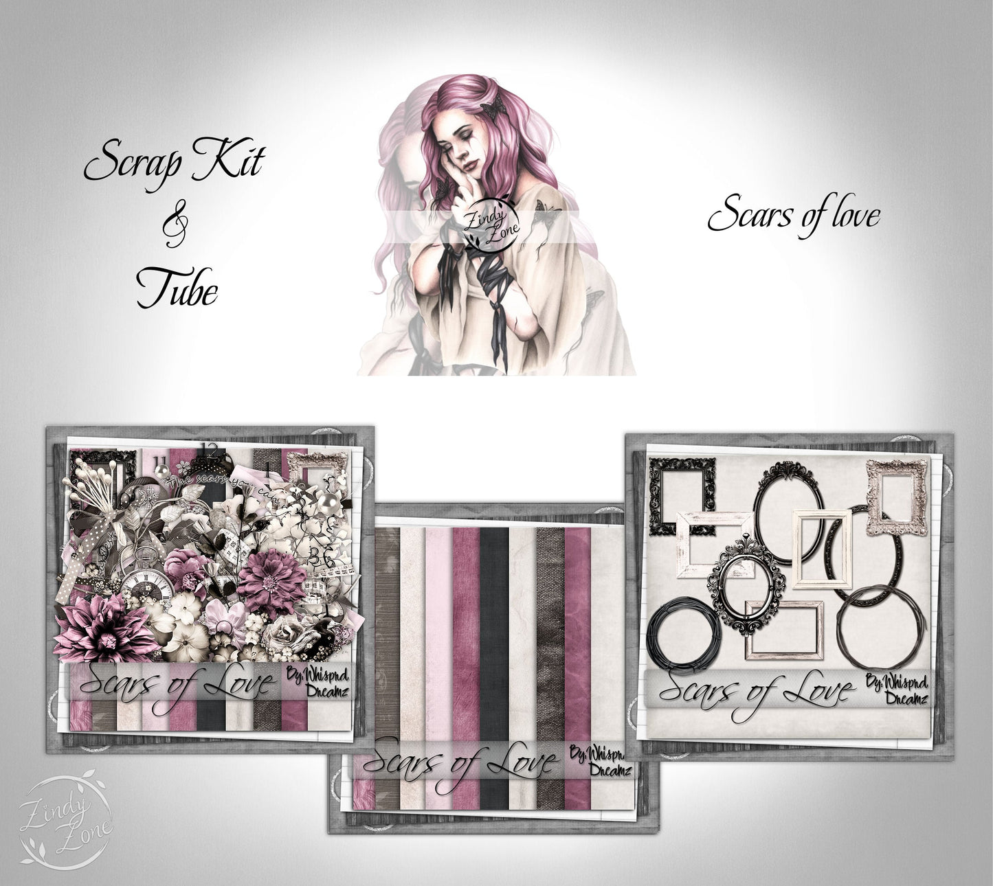 Scars of love - Scrap Kit and Tube Pack