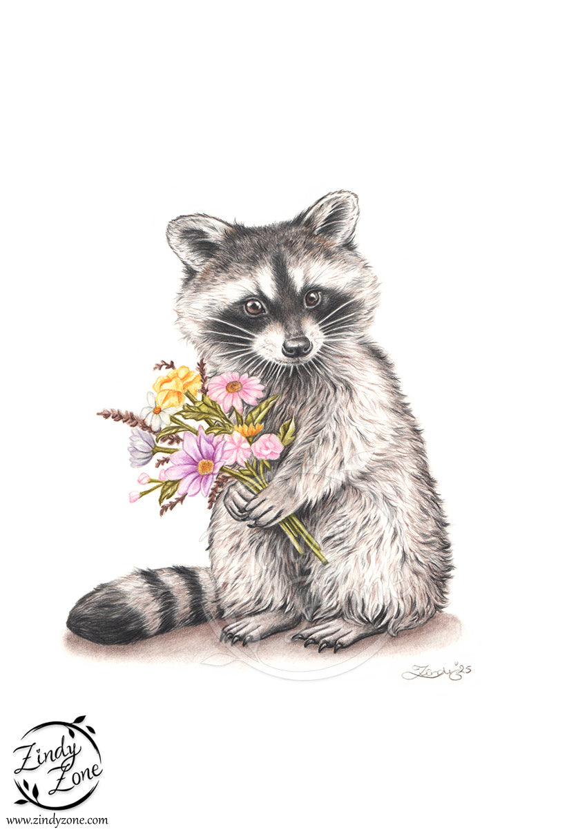 The Adorable Raccoon Art Print