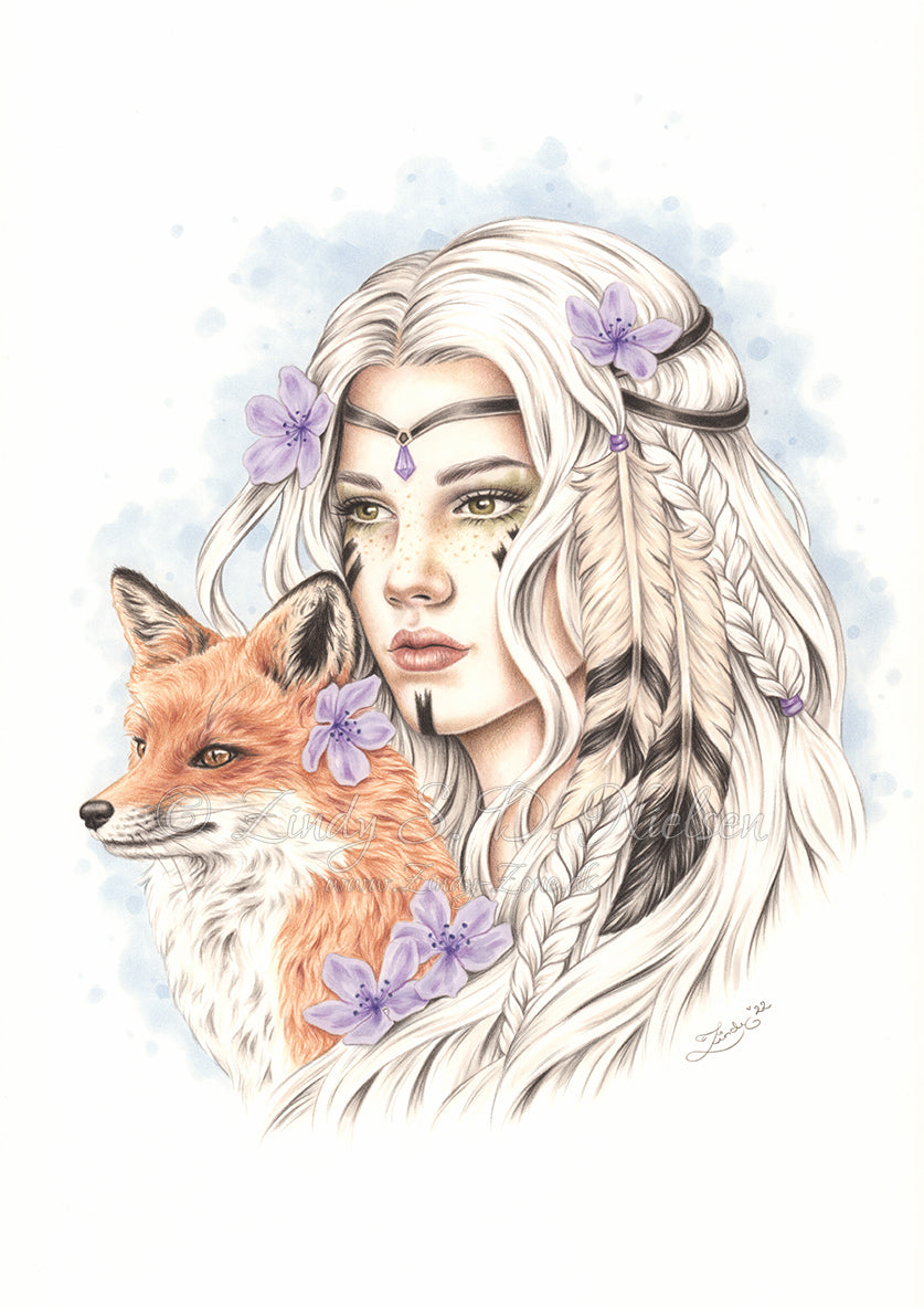 Amethyst Spirits Drawing Original Artwork