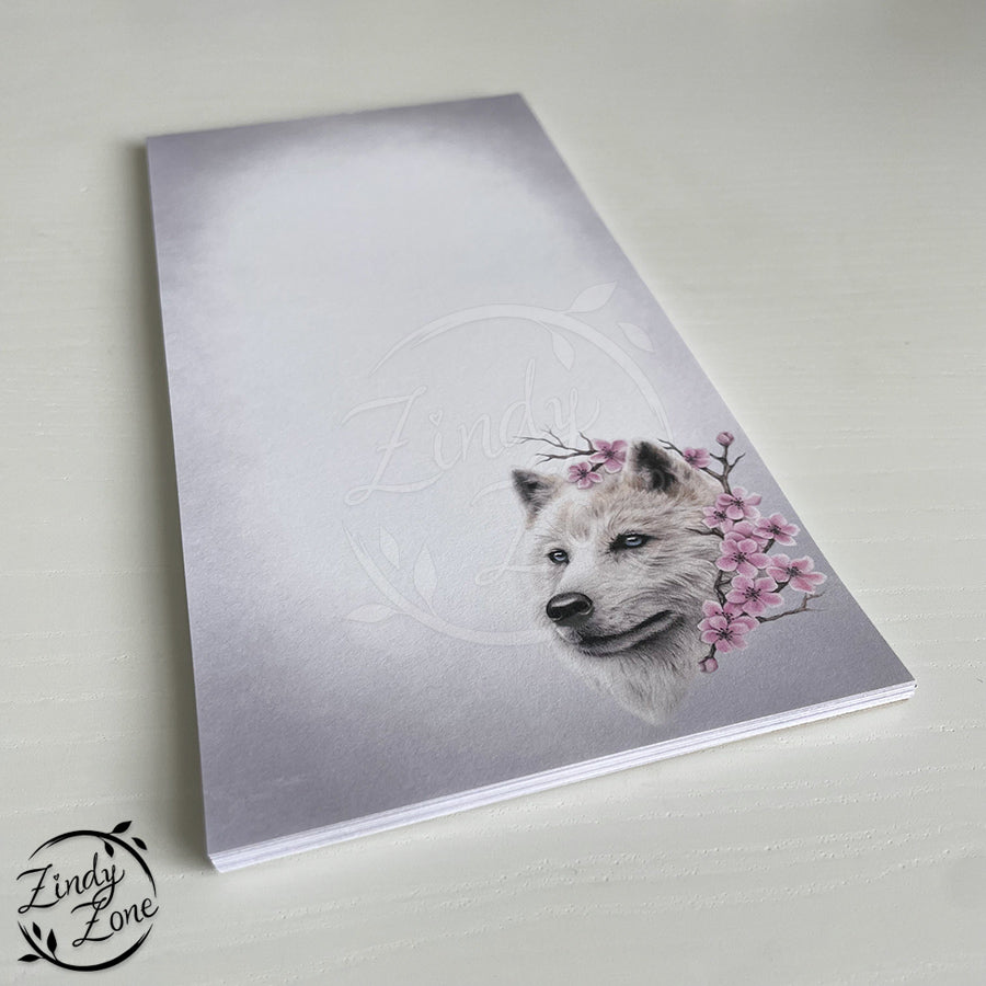 Cherry Blossom Wolf Notepad