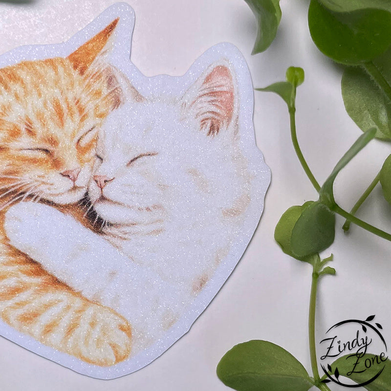 Cuddly Cats Glitter Sticker