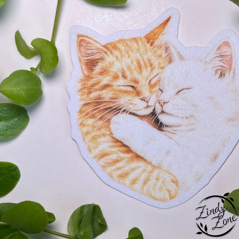 Cuddly Cats Glitter Sticker