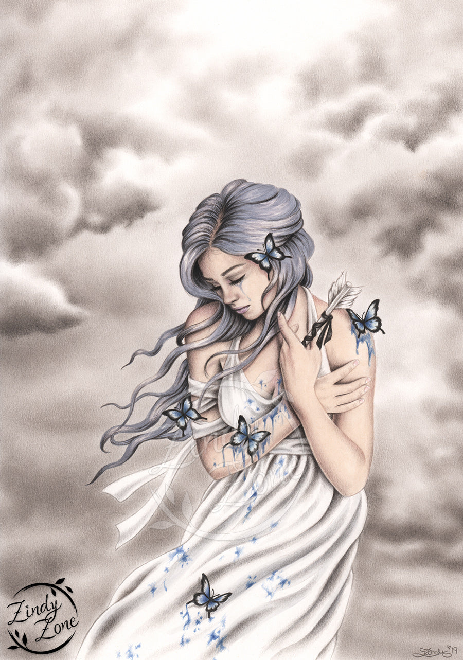 Hit by Blues Grayscale Coloring Page