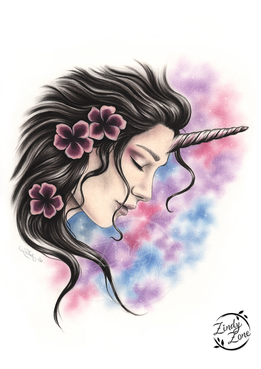 Midnight Unicorn Art Print