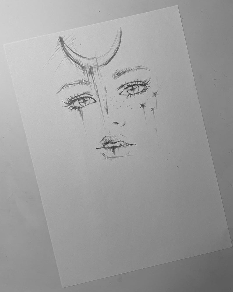 Moon Girl Sketch Original Artwork