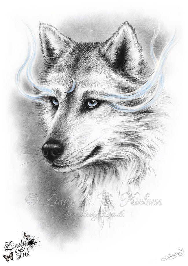 Moon Spirit Wolf Original Artwork