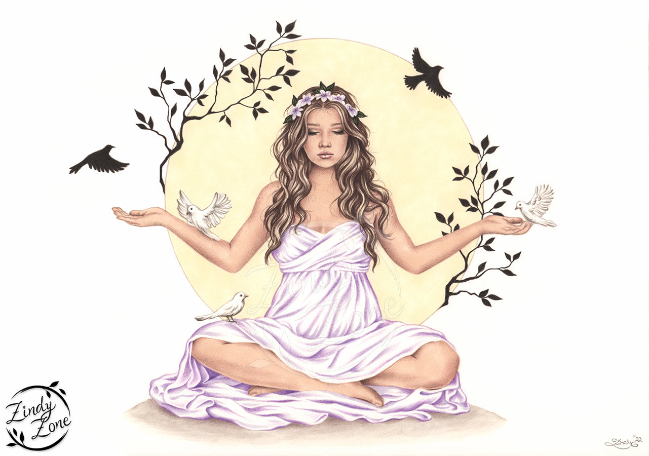 Peaceful Grayscale Coloring Page