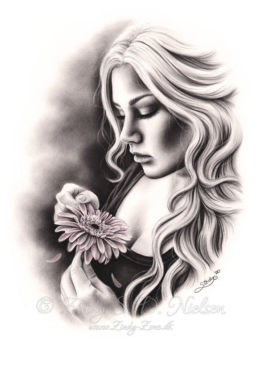 Plucking Flowers Original Artwork