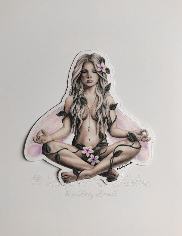 Meditation Flower Fairy Sticker