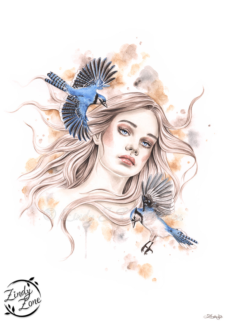 The Bluejays Grayscale Coloring Page