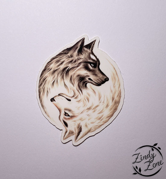Yin Yang Wolves Sticker