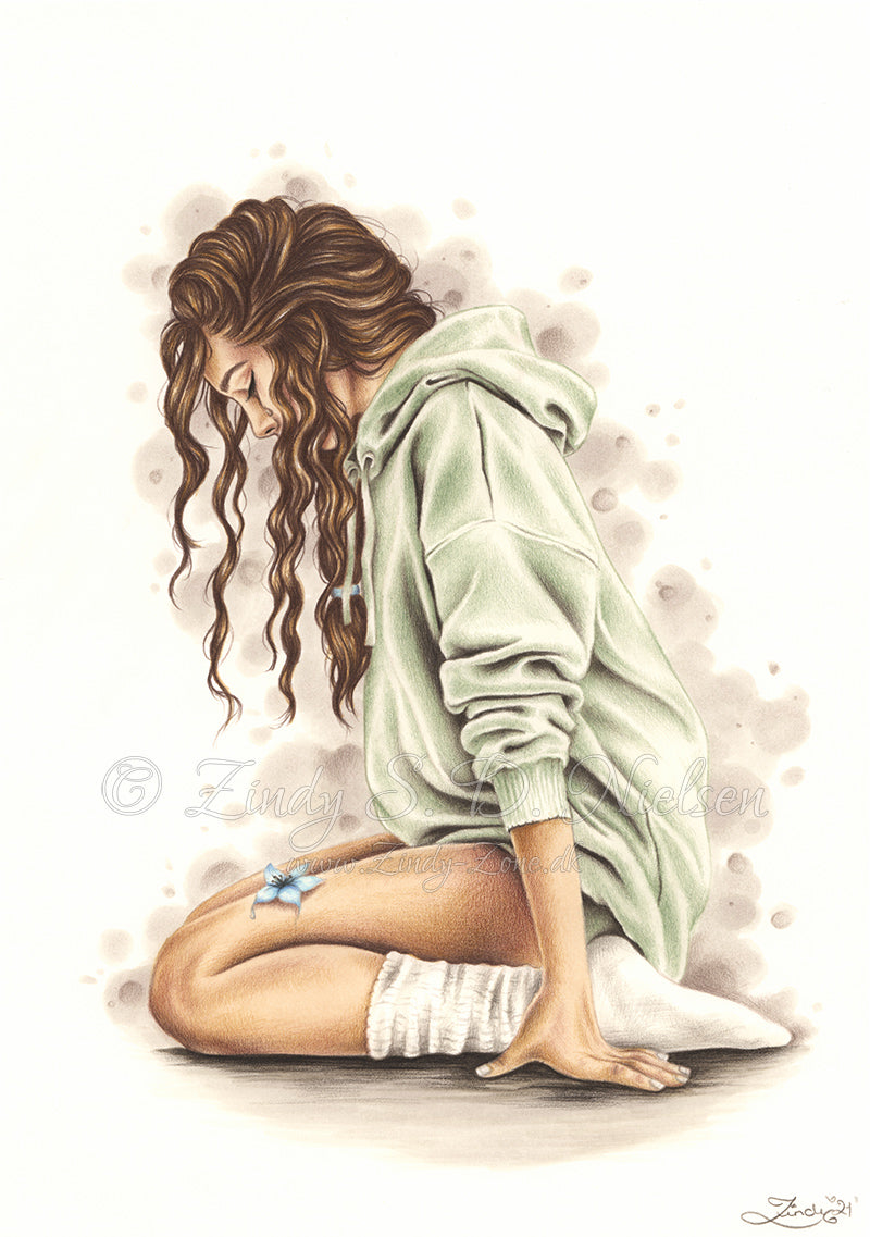 Worried Sick Grayscale Coloring Page