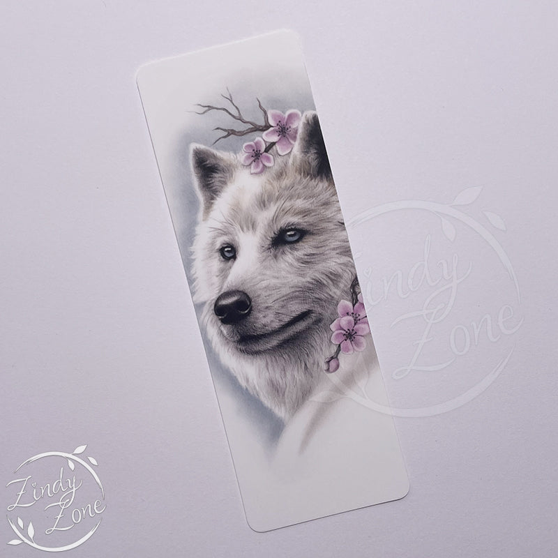 Cherry Blossom Wolf Bookmark