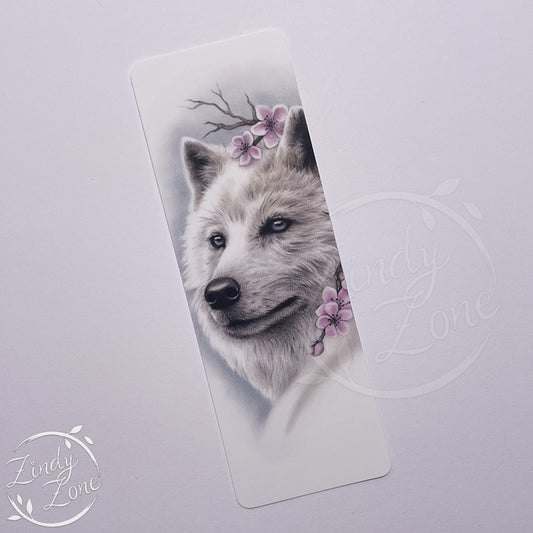Cherry Blossom Wolf Bookmark