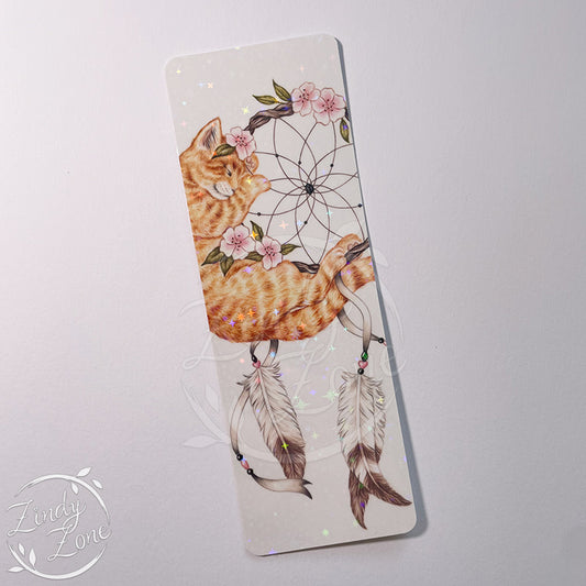 Dreamcatcher Cat Glitter Bookmark