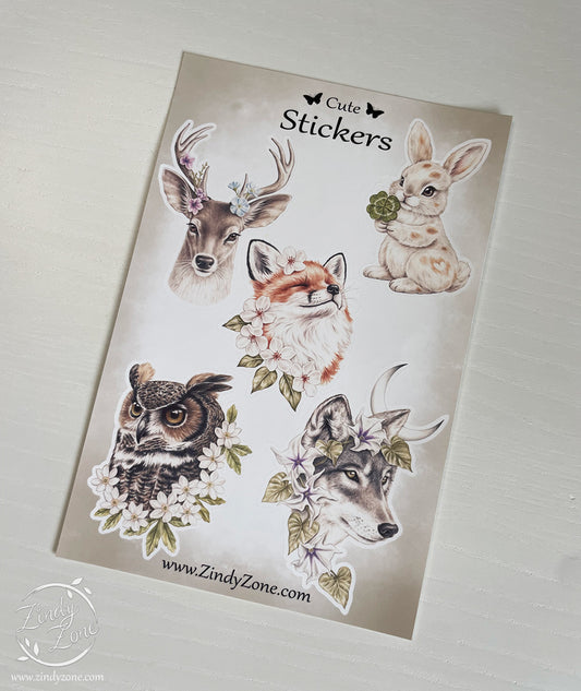 Forest Friends Stickers Sheet - Matte