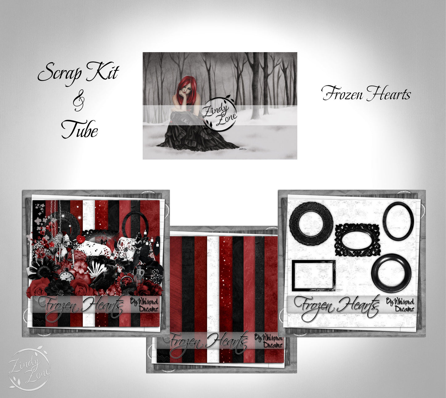 Frozen Hearts - Scrap Kit and Tube Pack