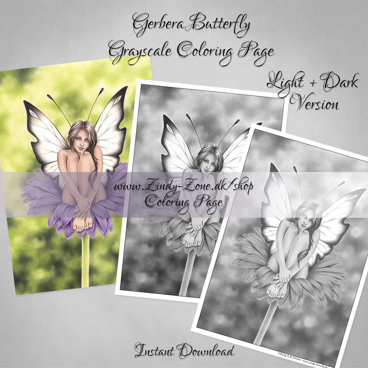 Gerbera Flower Fairy Coloring Page