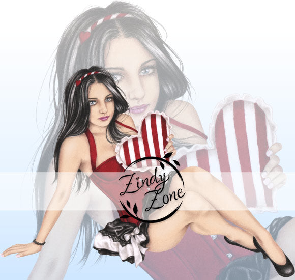 Girl with the striped heart Pinup Tube