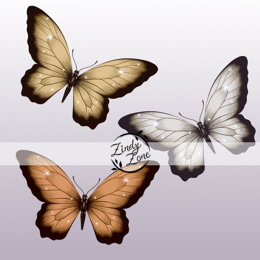 Butterfly Sparkly Pack - Silver and Gold Tubes