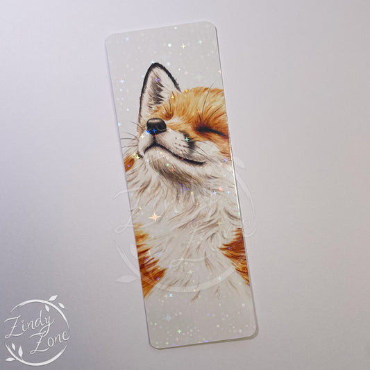 Happy Fox Glitter Bookmark