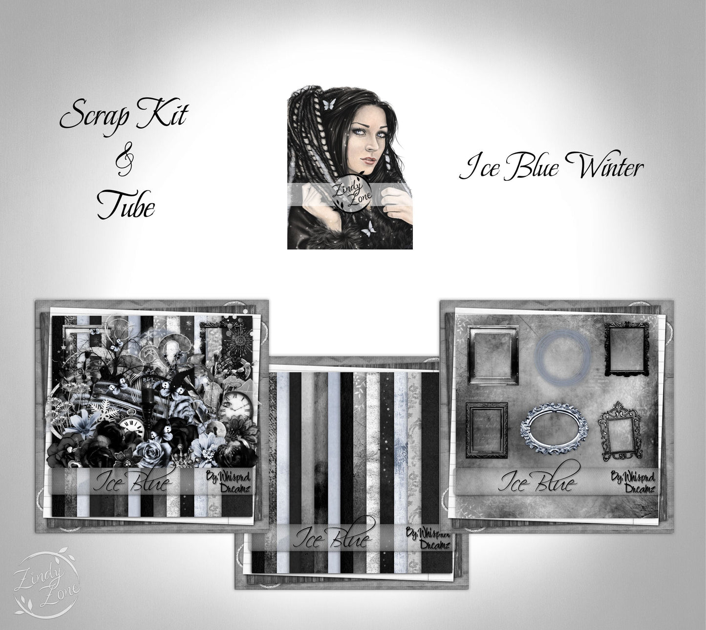 Ice Blue Winter - Scrap Kit and Tube Pack