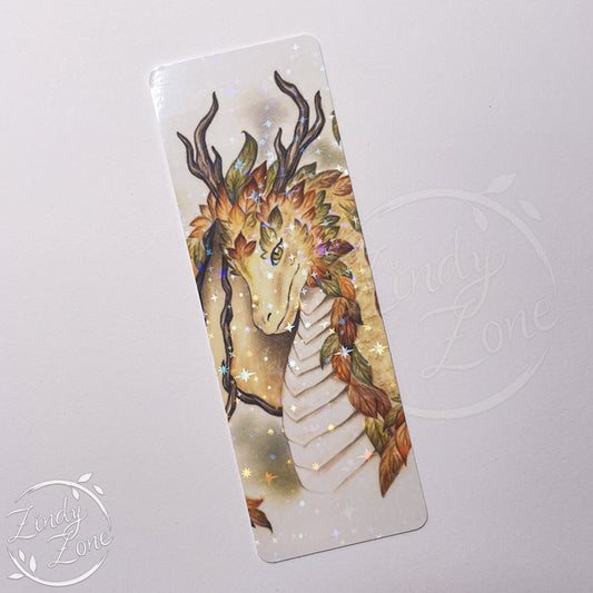 Leaf Dragon Glitter Bookmark