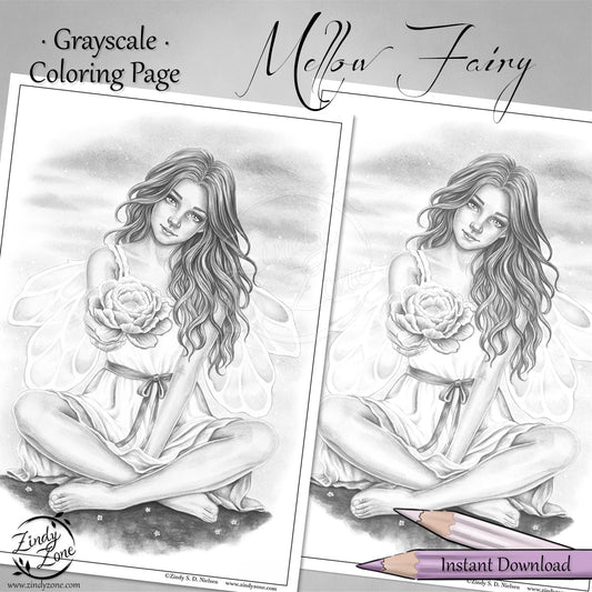 Mellow Peony Fairy Coloring Page