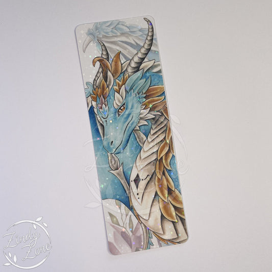 Moon Dragon Glitter Bookmark