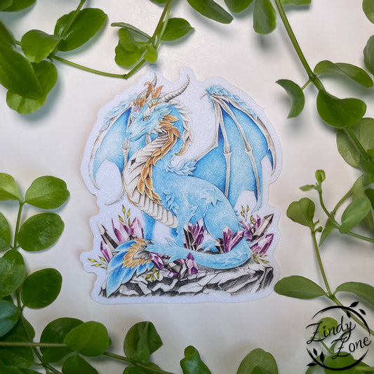 Moon Dragon Glitter Sticker