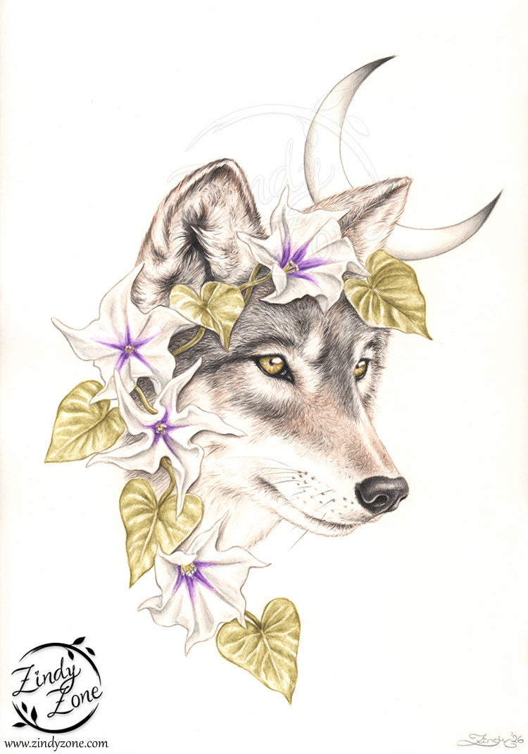 Moon Wolf Art Print