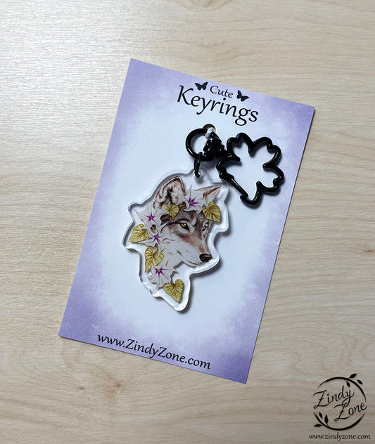 Moon Wolf - Forest Animals Keyring
