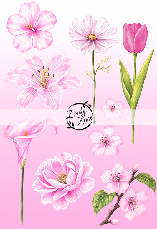 Pink Flowers Tubes Pack