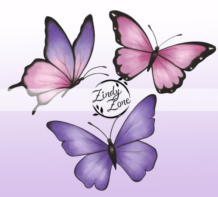 Butterfly Pack - Pink and Purple Tubes