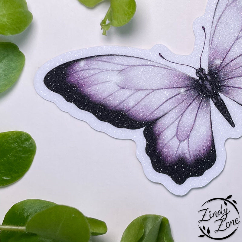 Purple and Black Glitter Sticker