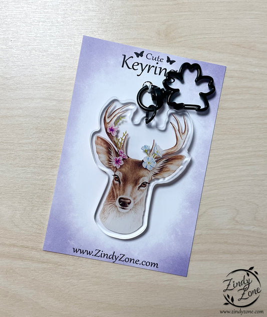 Wildflower Deer - Forest Animals Keyring