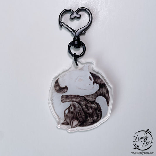 Yin Yang Kittens Keyring