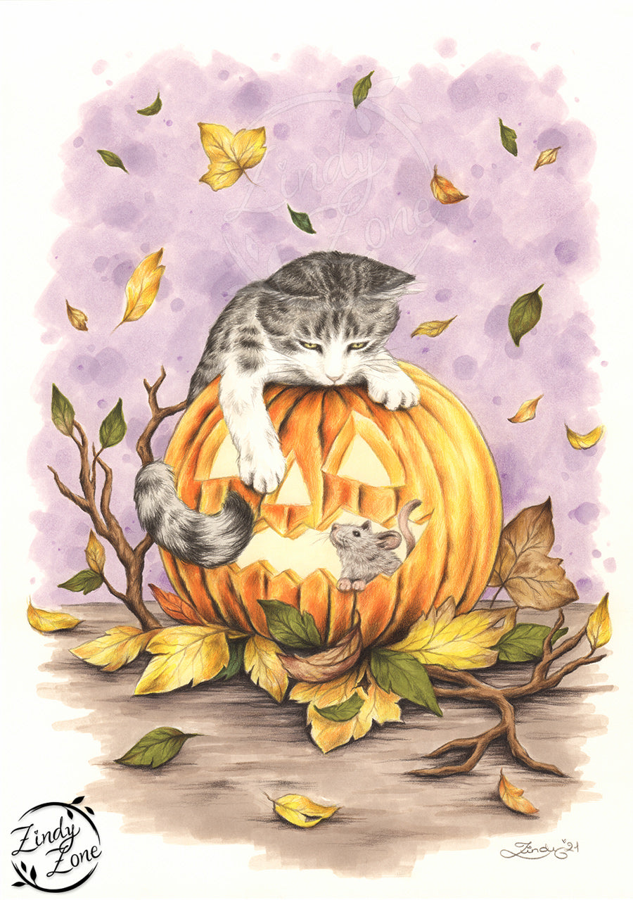 A Playful Halloween Art Print
