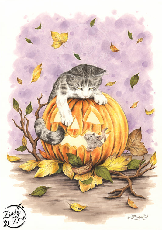 A Playful Halloween Art Print